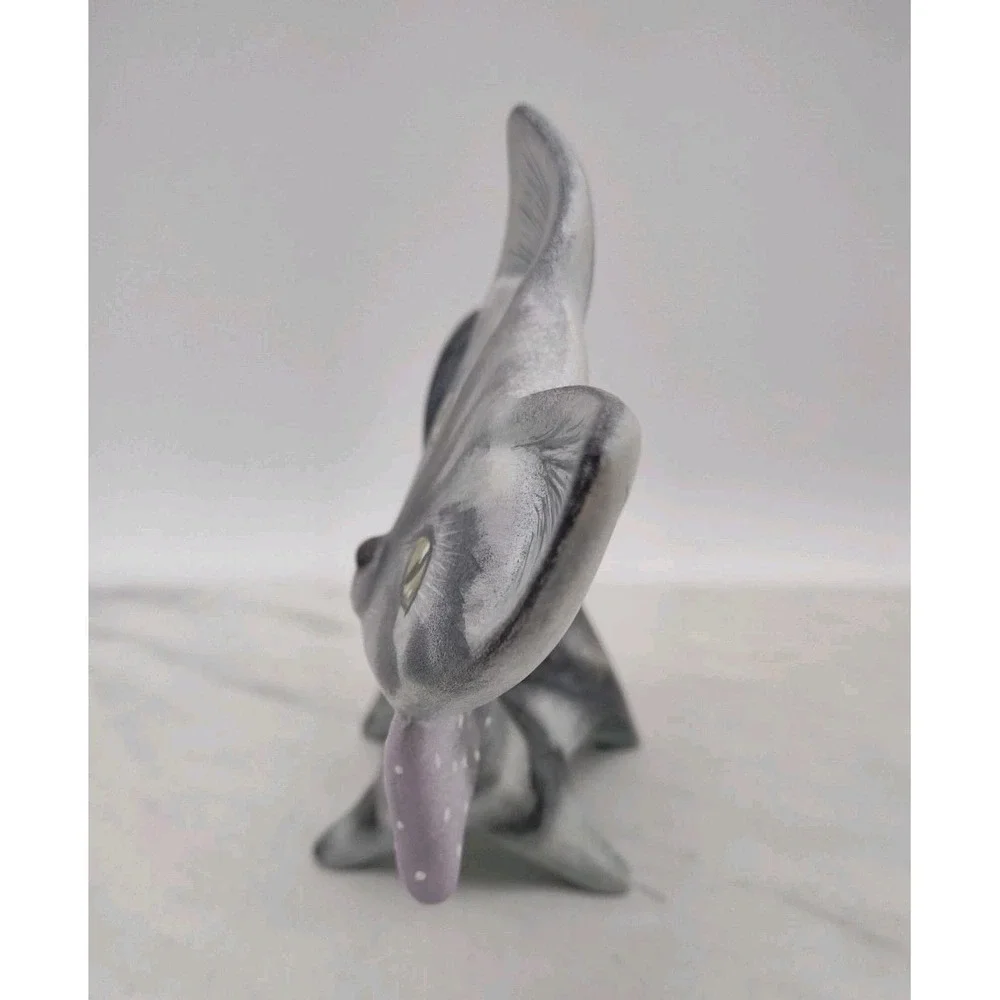 Vtg Hobbyist Ceramic Striped Gray Cat Kitten Bow Tie Figurine Hand Painted 5